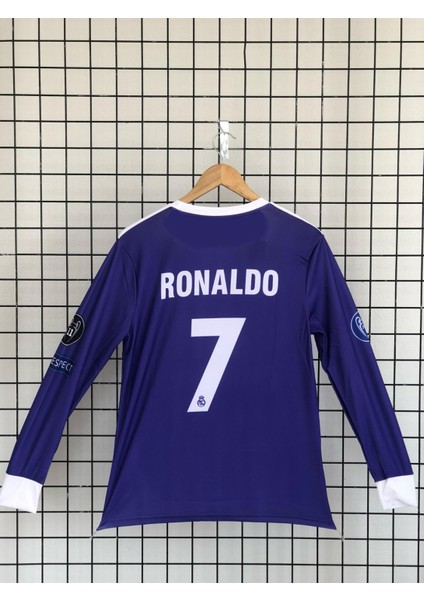 R.onâl.do Ca.rdi.ff Finâl Yetşkin Real Madrid Uzun Kollu Futbol Forması Mor