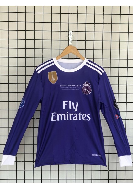 R.onâl.do Ca.rdi.ff Finâl Yetşkin Real Madrid Uzun Kollu Futbol Forması Mor