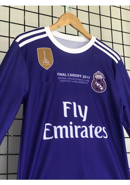 R.onâl.do Ca.rdi.ff Finâl Yetşkin Real Madrid Uzun Kollu Futbol Forması Mor