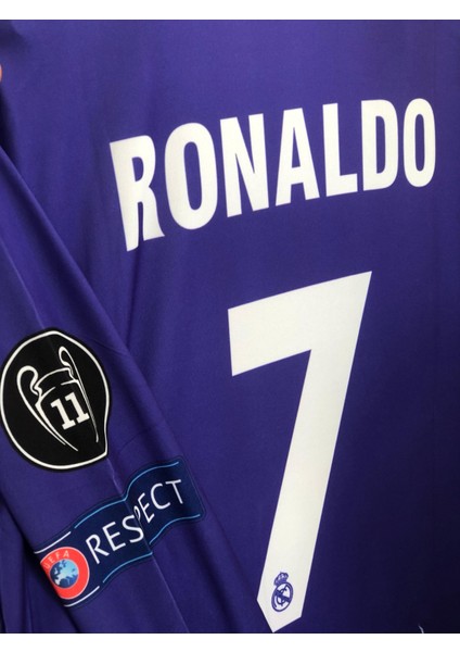R.onâl.do Ca.rdi.ff Finâl Yetşkin Real Madrid Uzun Kollu Futbol Forması Mor