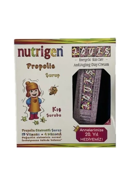 Nutrigen Propolis Şurup 200 ml - Aquas Enerjetik Day Cream SPF15 75 ml Hediyeli
