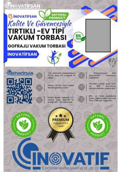 Vakumlu Poşet Tırtıklı Ev Tipi 25X30 cm