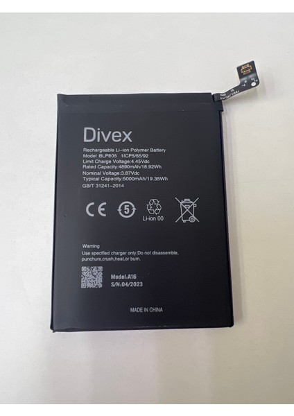 Divex Oppo A16 Batarya fiyatları