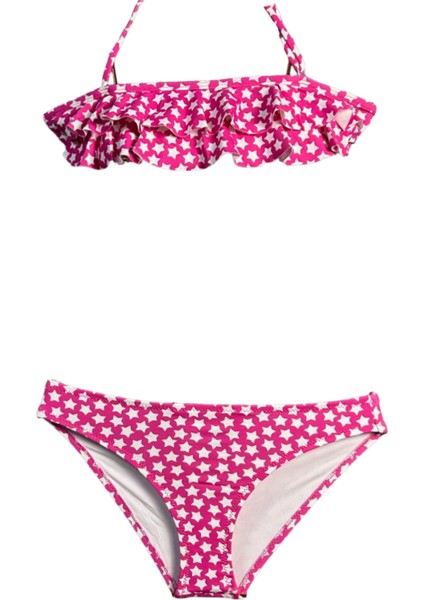 Halter Yaka Yıldız Desenli 50UV Kız Çocuk Bikini Takımı By Nessi Byrd