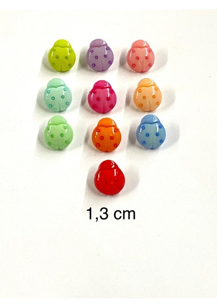 Bebek Düğmesi / Uğur Böceği Model 1 / 10 Adet /