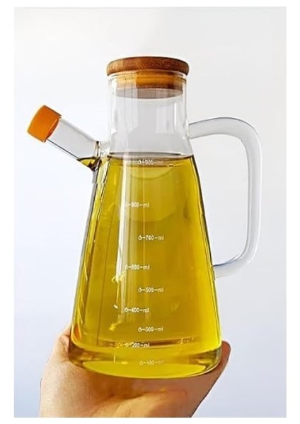 900 Ml'lik Borosilikat Camdan Yağlık Sosluk Sirkelik