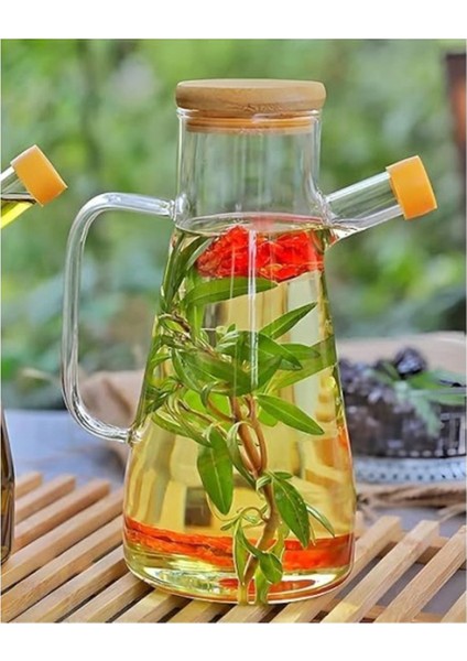 900 Ml'lik Borosilikat Camdan Yağlık Sosluk Sirkelik