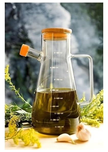 900 Ml'lik Borosilikat Camdan Yağlık Sosluk Sirkelik