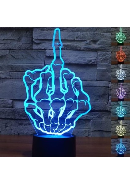 Orta Parmak Hareketi 3D LED Optik Yanılsama (Yurt Dışından)