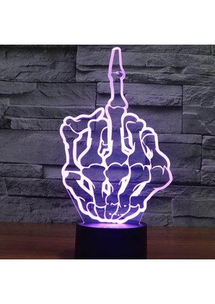 Orta Parmak Hareketi 3D LED Optik Yanılsama (Yurt Dışından)