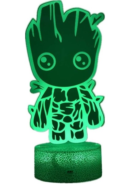 Moda 3D Renkli LED Groot Modeli Gece Lambası Abd (Yurt Dışından)