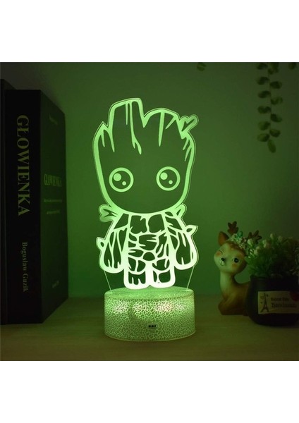 Moda 3D Renkli LED Groot Modeli Gece Lambası Abd (Yurt Dışından) fiyatları