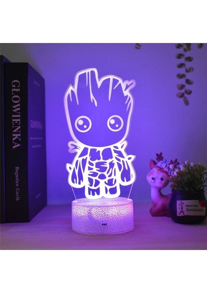 Moda 3D Renkli LED Groot Modeli Gece Lambası Abd (Yurt Dışından) modelleri