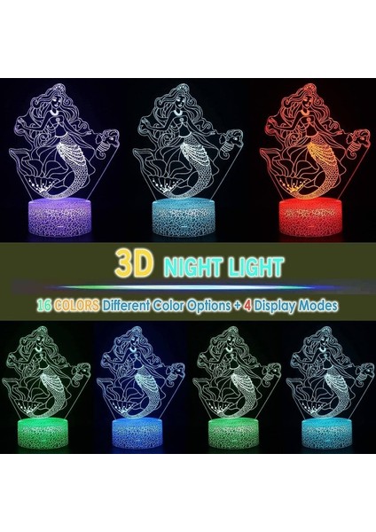 3'ü 1 Arada Kelebek Tek Boynuzlu Denizkızı Grubu 3D Illüzyon (Yurt Dışından) fırsatları