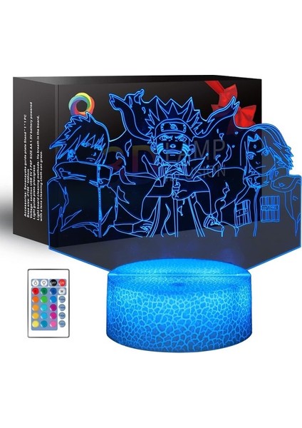 3D Anime Gece Lambası 1 Desen ve 16 Renk Değişimi (Yurt Dışından)