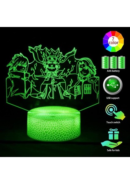 3D Anime Gece Lambası 1 Desen ve 16 Renk Değişimi (Yurt Dışından) fırsatları