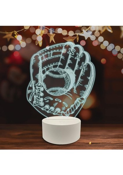 , Müzik 3D LED Masa Lambası, Caz Trompet I 8 "x 10" Beyaz Taban Beyzbol Elnli Oyuncu Topları Yakalamak (Yurt Dışından) fırsatları