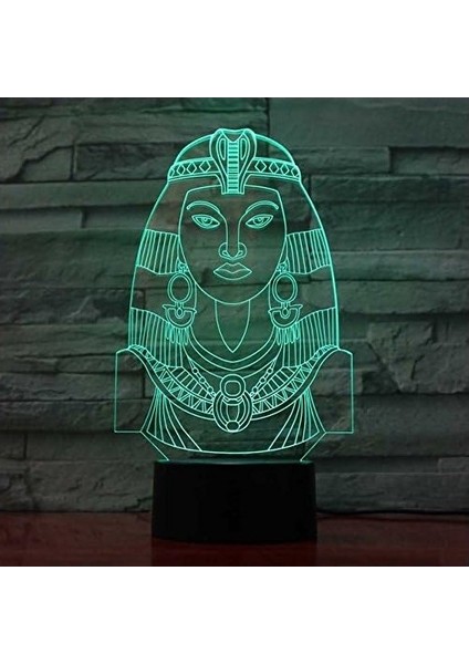 3D Mısırlı Kadınlar Gece Lambası Masa Masası Optik I (Yurt Dışından)