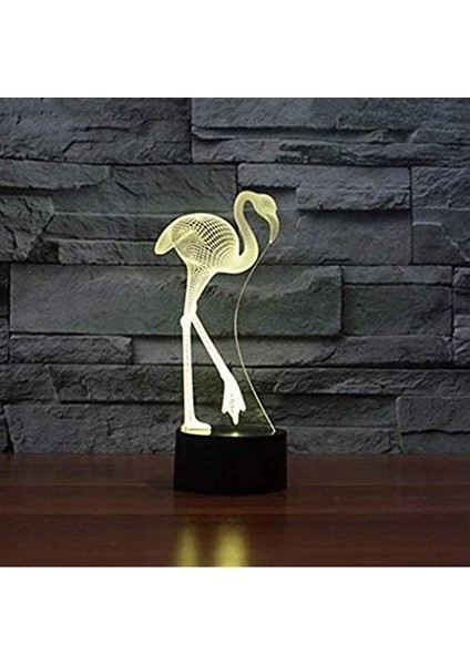 3D Flamingo Gece Lambası Hayvan Lambası Illus (Yurt Dışından) modelleri