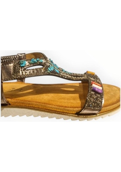 Kadın Taşlı Sandalet Gri - 37 modelleri