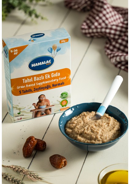 Mamalac 5 Tahıllı Zeytinyağlı, Hurmalı Tahıl Bazlı Ek Gıda