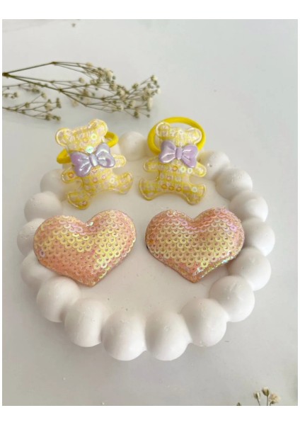 Kız Çocuk Turuncu Fıyonk Toka Seti