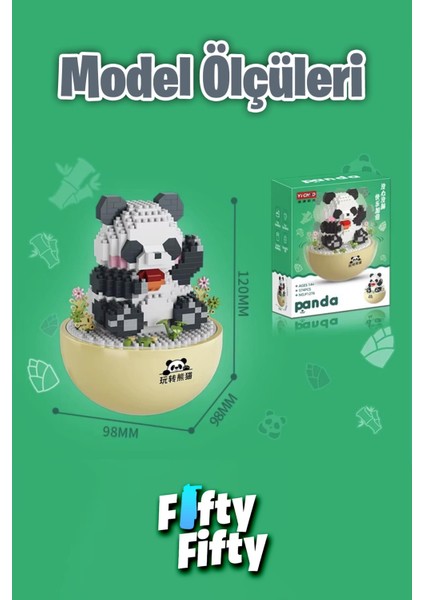Panlos Yko Serisi Dekoratif ve Koleksiyonluk Panda Modeli 574 Parça Yapım Seti -FFP1276