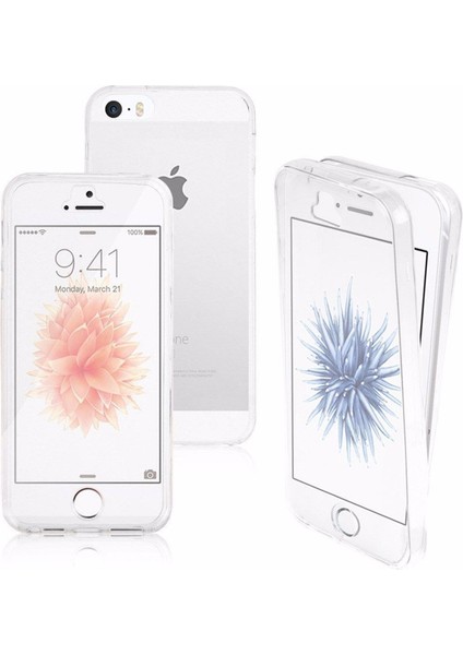 Iphone 5-5s Uyumlu Ön Arka 360 Tam Koruma Şeffaf Soft Silikon Kılıf