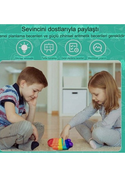 Pop It - Gökkuşağı Renk Duyusal Oyuncak Zihinsel Gelişim Popit fırsatları