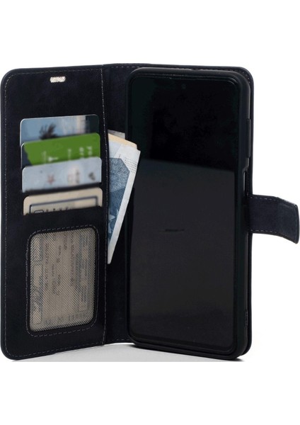 Lacivert Infinix Hot 30I Hakiki Deri Cüzdan Kılıf Kapaklı Mıknatıslı Kartlık Bölmeli Cüzdanlı Stand Özellikli fiyatları