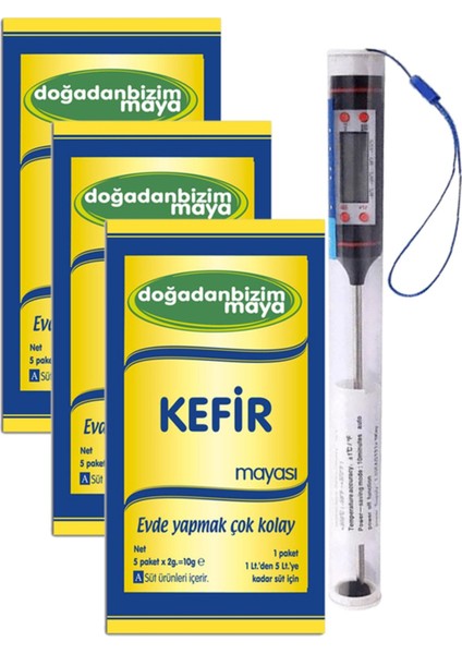 Kefir Mayası 3 x 10 gr + Gıda Termometresi