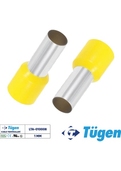 1,00MM Izoleli Yüksük Sarı ( 1 Kutu 1000 Adet )