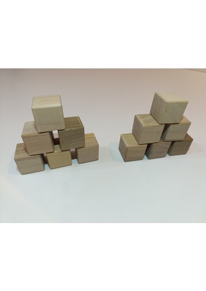Ahşap Küp Bloklar 3X3X3 cm Oyun, Dekor - 12 Adet