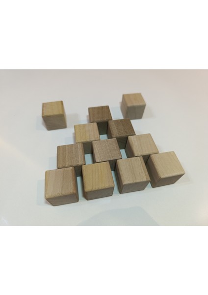 Ahşap Küp Bloklar 3X3X3 cm Oyun, Dekor - 12 Adet