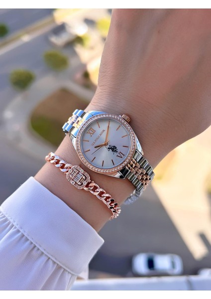 U.s.polo Assn Çelik Kordon 2 Yıl Garantili 3 Atm Suya Dayanıklı Kadın Kol Saati+Bileklik UA.2085.M06 fiyatları