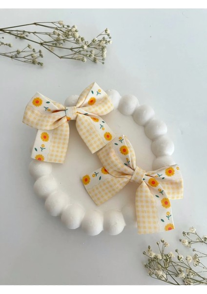 Kız Çocuk Sarı Fiyonk Toka Seti