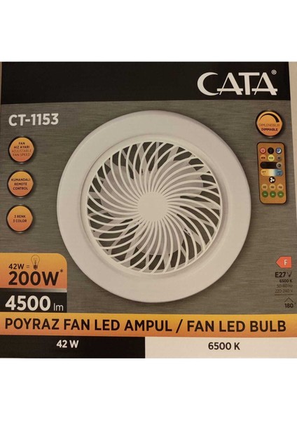 CT-1153 Poyraz 42W 3 Renk Pervane LED Ampül