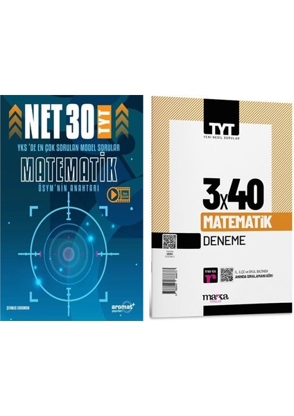 Aromat Yayınları Tyt Matematik 30 Net Model Sorular ve Marka 3 x 40 Deneme Seti 2 Kitap