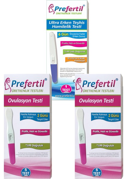 Kalem Tipi Ovulasyon Testi Paketi - [ 10 Ad. Ovulasyon + 1 Ad. Hamilelik ]