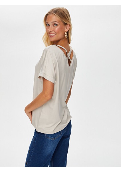 Yuvarlak Yaka Düşük Kollu T-Shirt S25TSH003