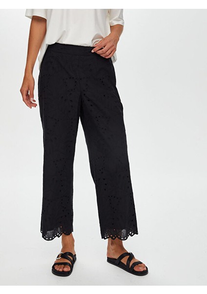 Resort Brode Nakış Işli Yanı Yırtmaçlı Wide Leg Fit Caprii S25CPR017