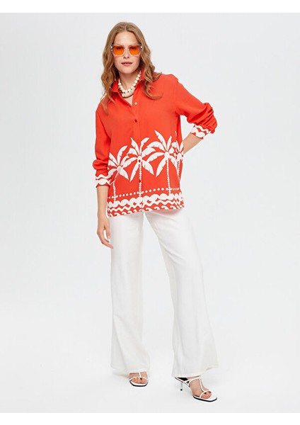 Resort Eteği Palmiye Desenli Monochrome Tunik S25TNK020