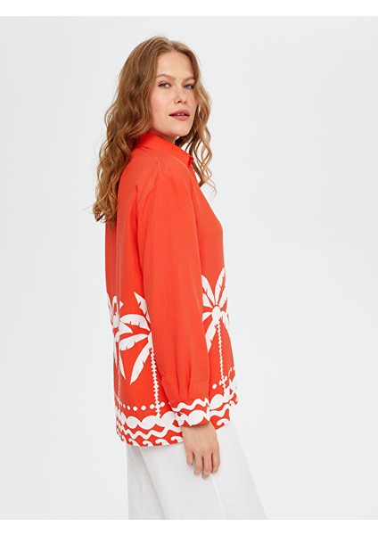 Resort Eteği Palmiye Desenli Monochrome Tunik S25TNK020