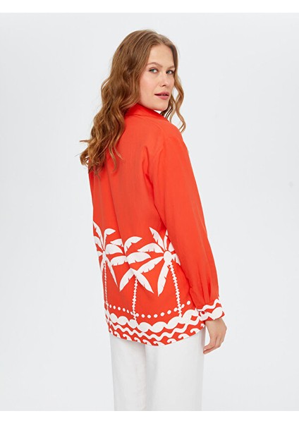 Resort Eteği Palmiye Desenli Monochrome Tunik S25TNK020