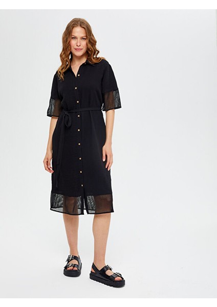 File Garnili Müslin Gömlek Elbise S25ELB034