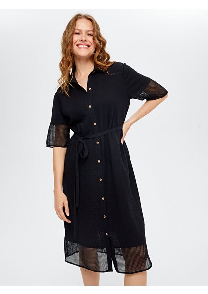 File Garnili Müslin Gömlek Elbise S25ELB034 fiyatları