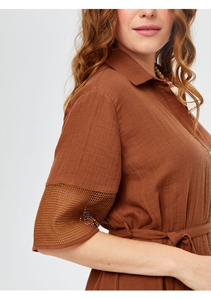 File Garnili Müslin Gömlek Elbise S25ELB034 indirimleri