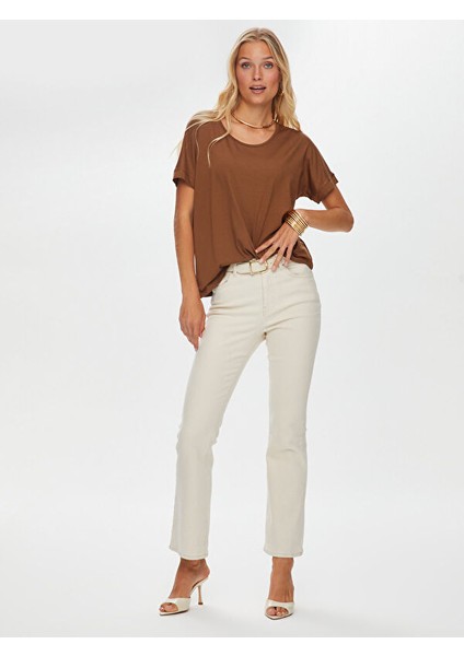 Yuvarlak Yaka Düşük Kollu T-Shirt S25TSH003