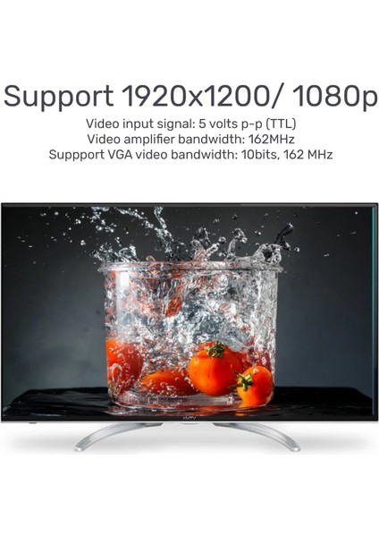 Unıtek HDMI To VGA Dönüştürücü Ses Destekli 1080P60Hz (Y-6333)