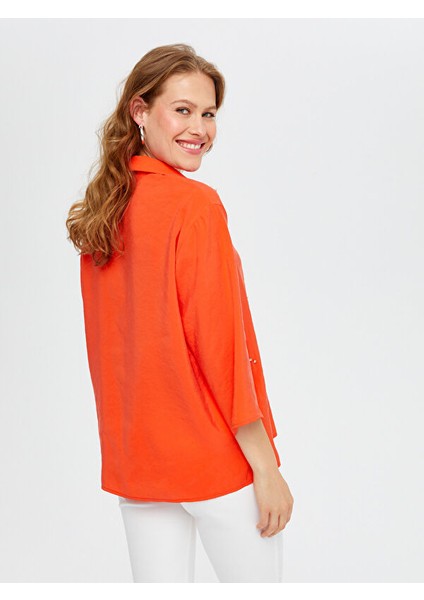 Yarım Patlı Taş Detaylı 3/4 Kol Modallı Bluz S25BLZ013 fırsatları